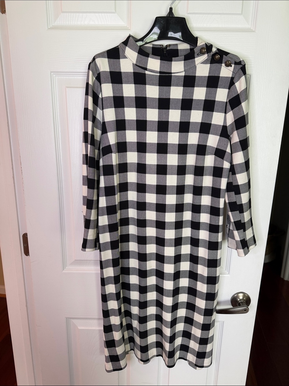 Talbots Black Plaid Dress Size Medium